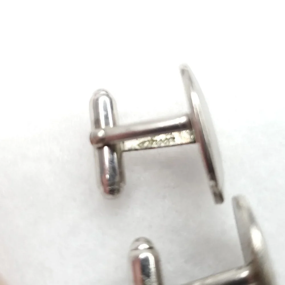 Vintage Cufflinks Silver Tone Oval Round Anson Shields Unbranded Lot Of 5 Pair